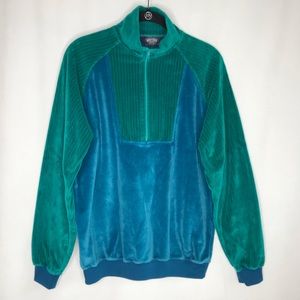 Men’s Vintage 80s Velour Pullover S Knightsbridge